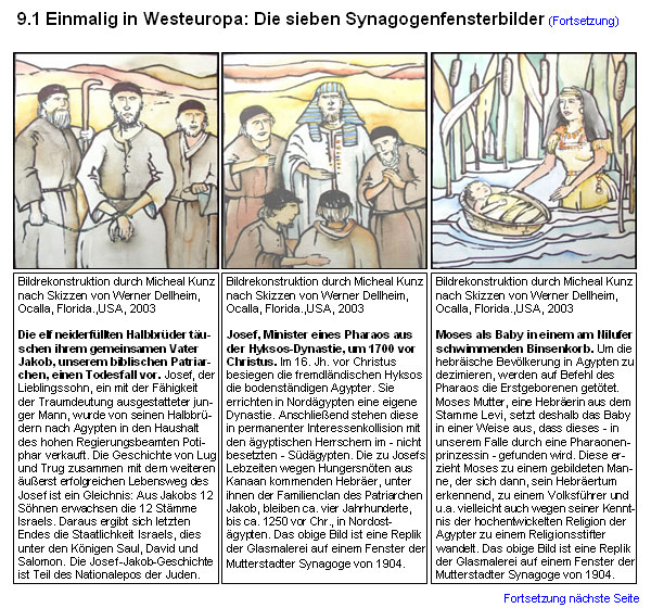 Die virtuelle Rekonstruktion der Mutterstadter Landsynagoge - Einmalig in Westeuropa: Die 7 Synagogenfensterbilder in Mutterstadt